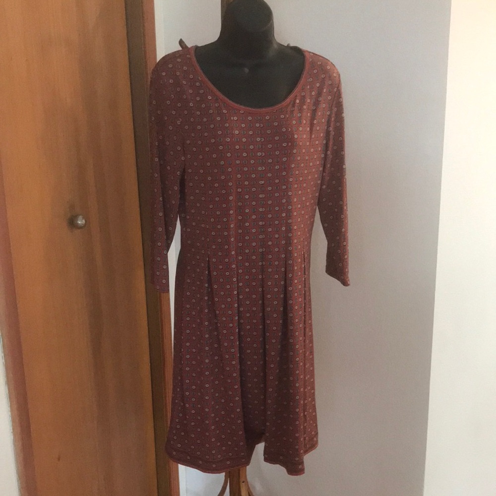 Max Studio Orange Long Sleeve A-Line Dress